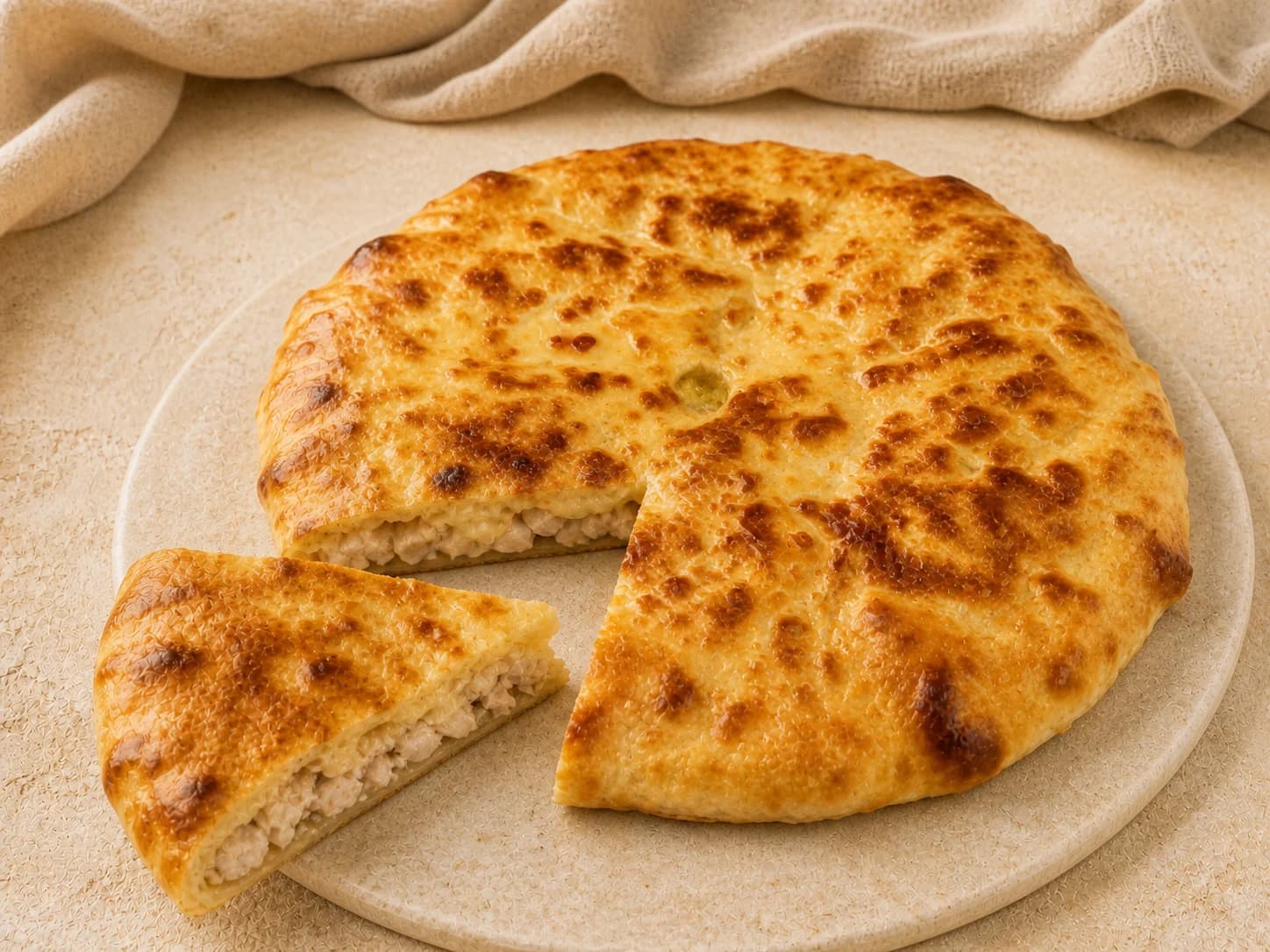 Куриный фарш, сыр, тесто